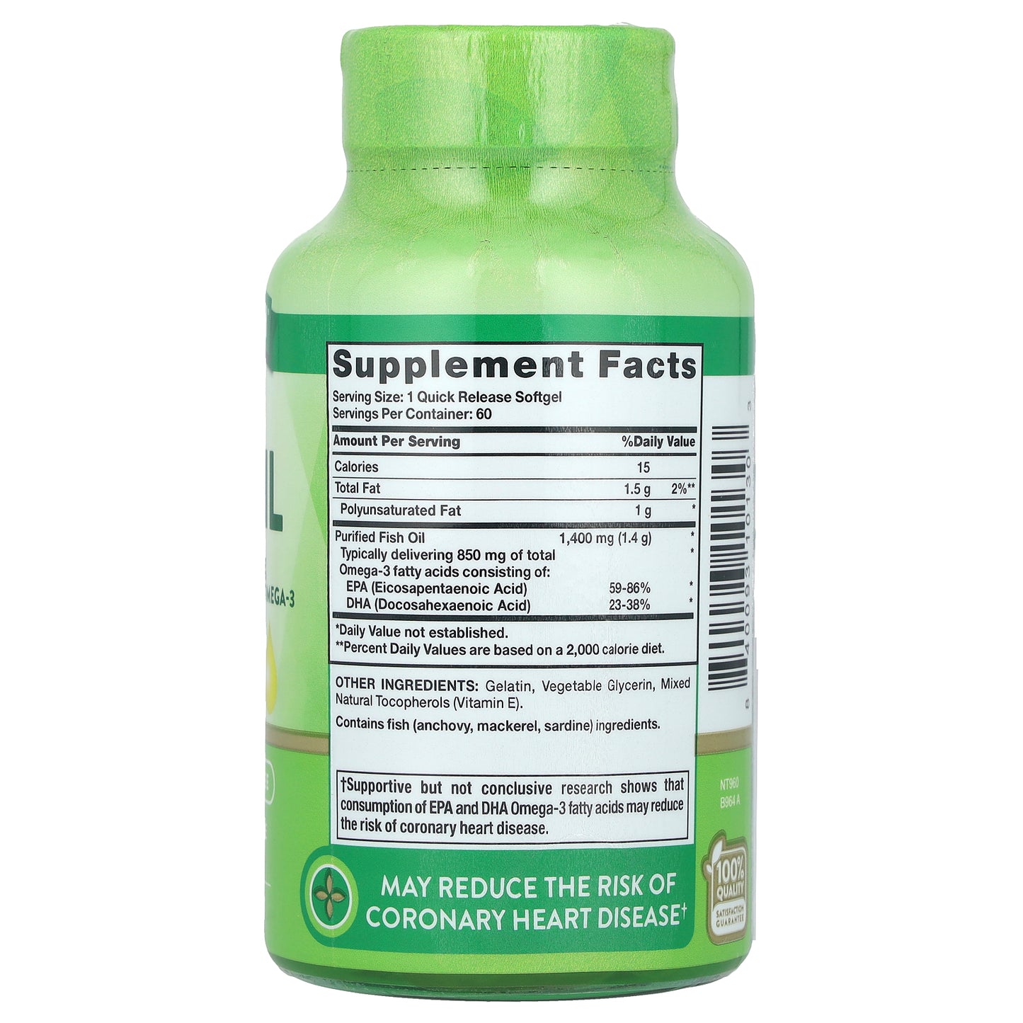 Nature's Truth, Fish Oil, Triple Strength, 1,400 mg, 60 Quick Release Softgels