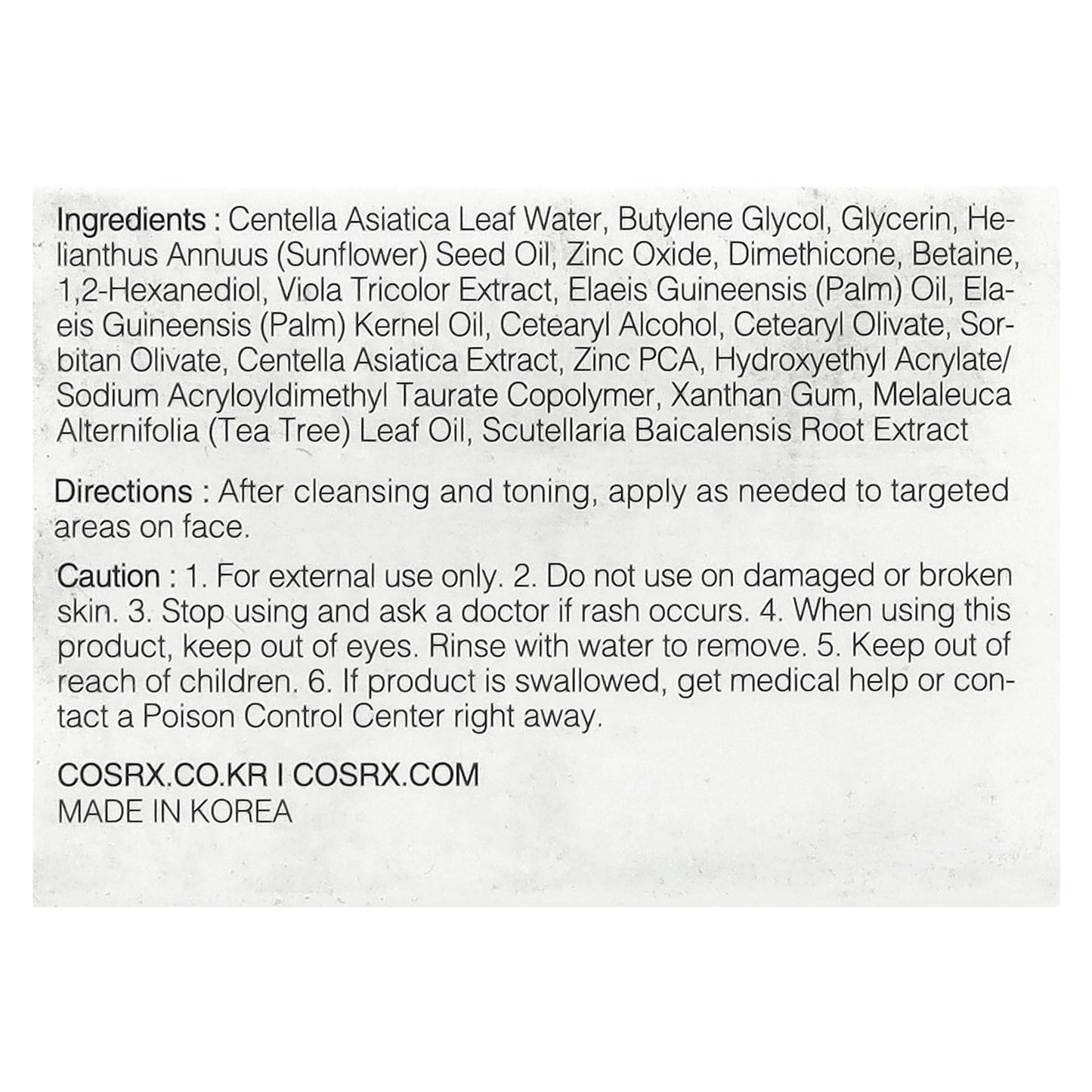 CosRx, Centella Blemish Cream, 1.05 oz (30 g)