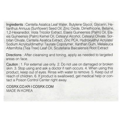 CosRx, Centella Blemish Cream, 1.05 oz (30 g)
