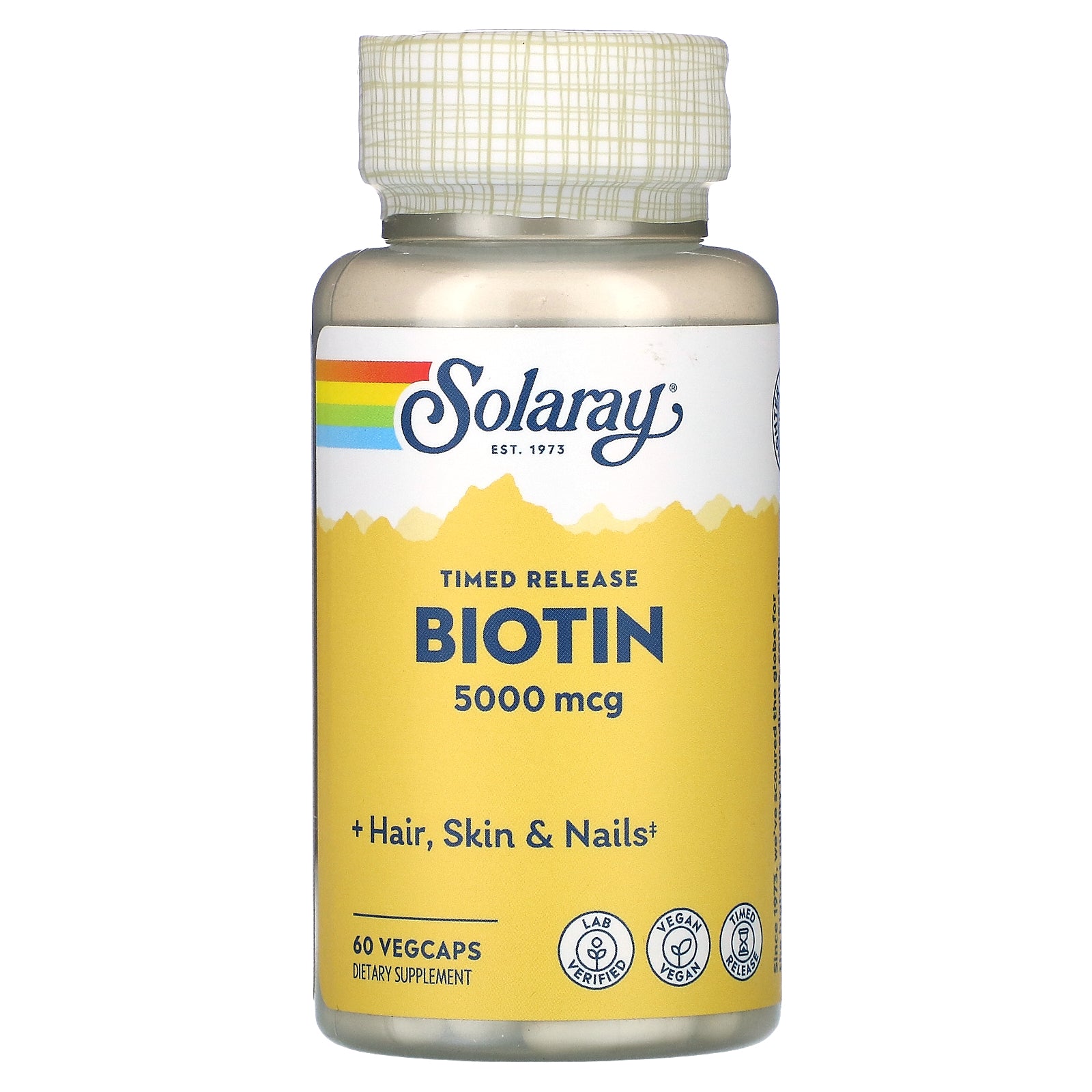 Solaray, Biotin, 5,000 mcg, 60 VegCaps