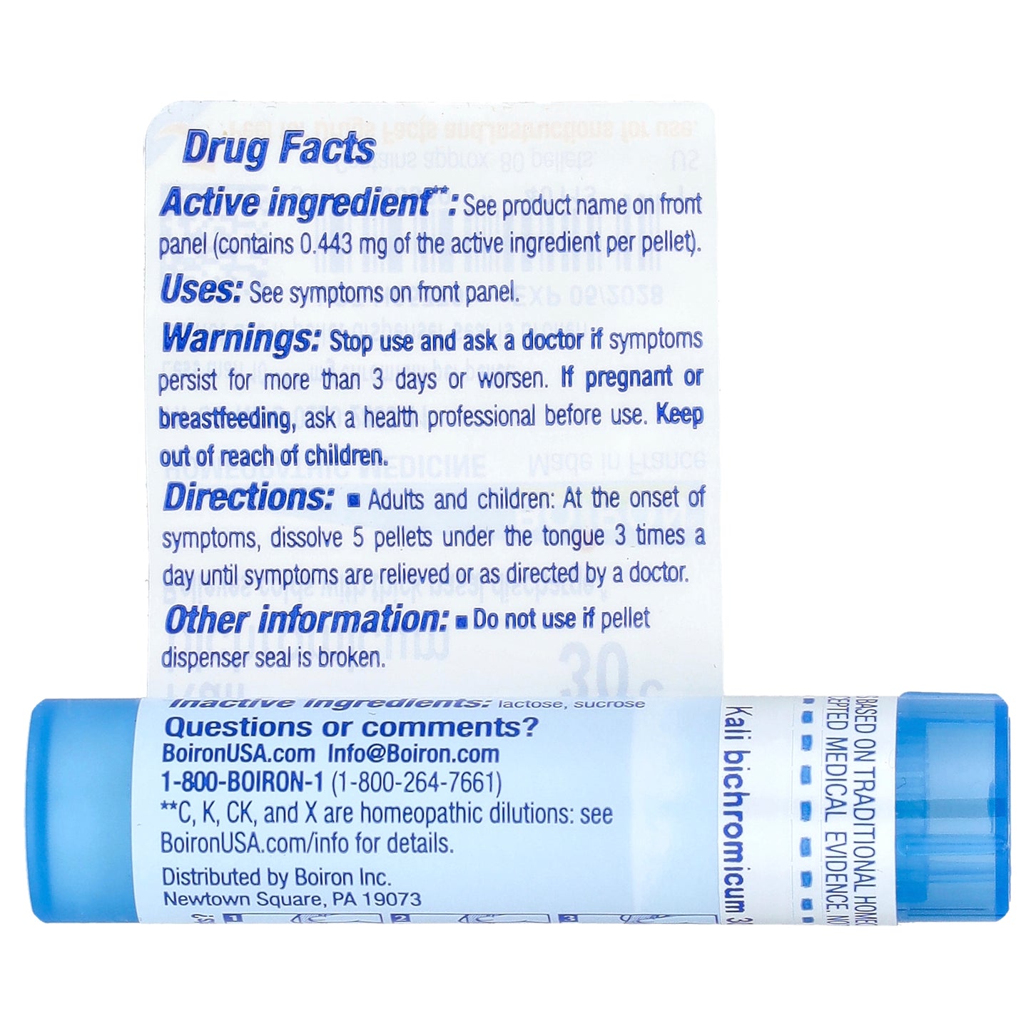 Boiron, Kali Bichromicum, 30C, Cold Relief, Approx 80 Pellets