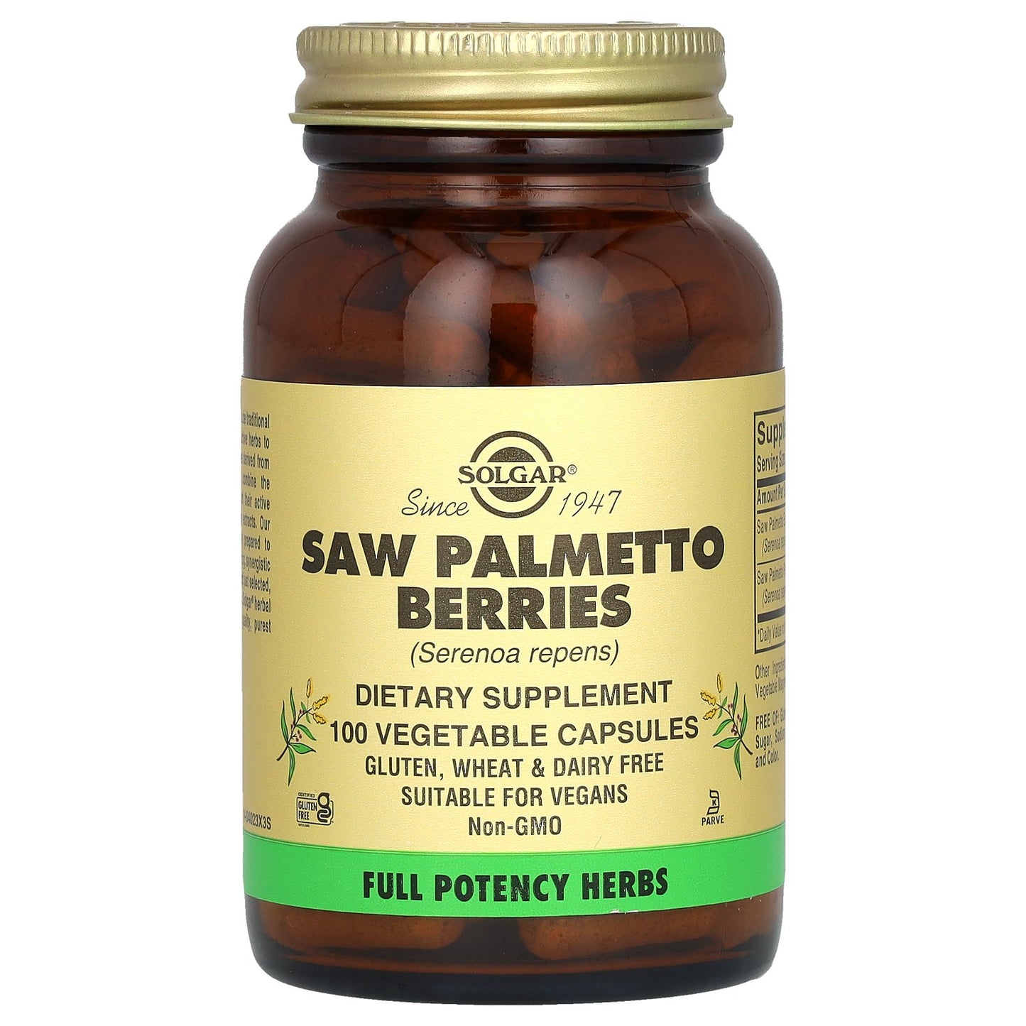 Solgar, Saw Palmetto Berries, 100 Vegetable Capsules