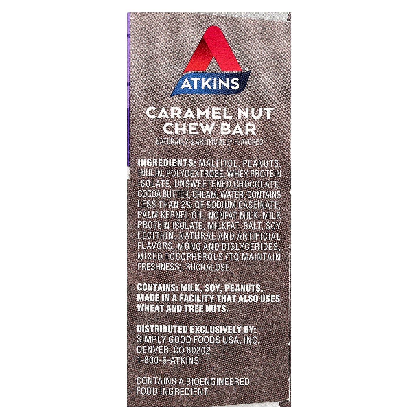 Atkins, Endulge™, Caramel Nut Chew Bar, 5 Bars, 1.2 oz (34 g) Each