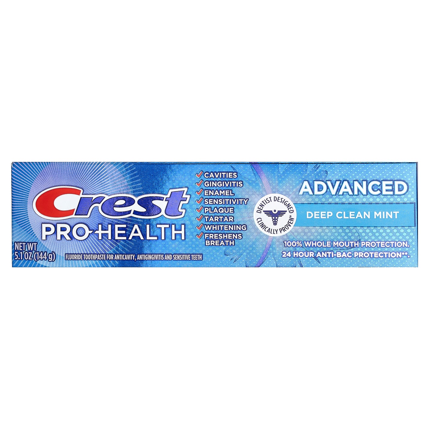 Crest, Pro-Health Advanced, Fluoride Toothpaste, Deep Clean Mint, 5.1 oz (144 g)