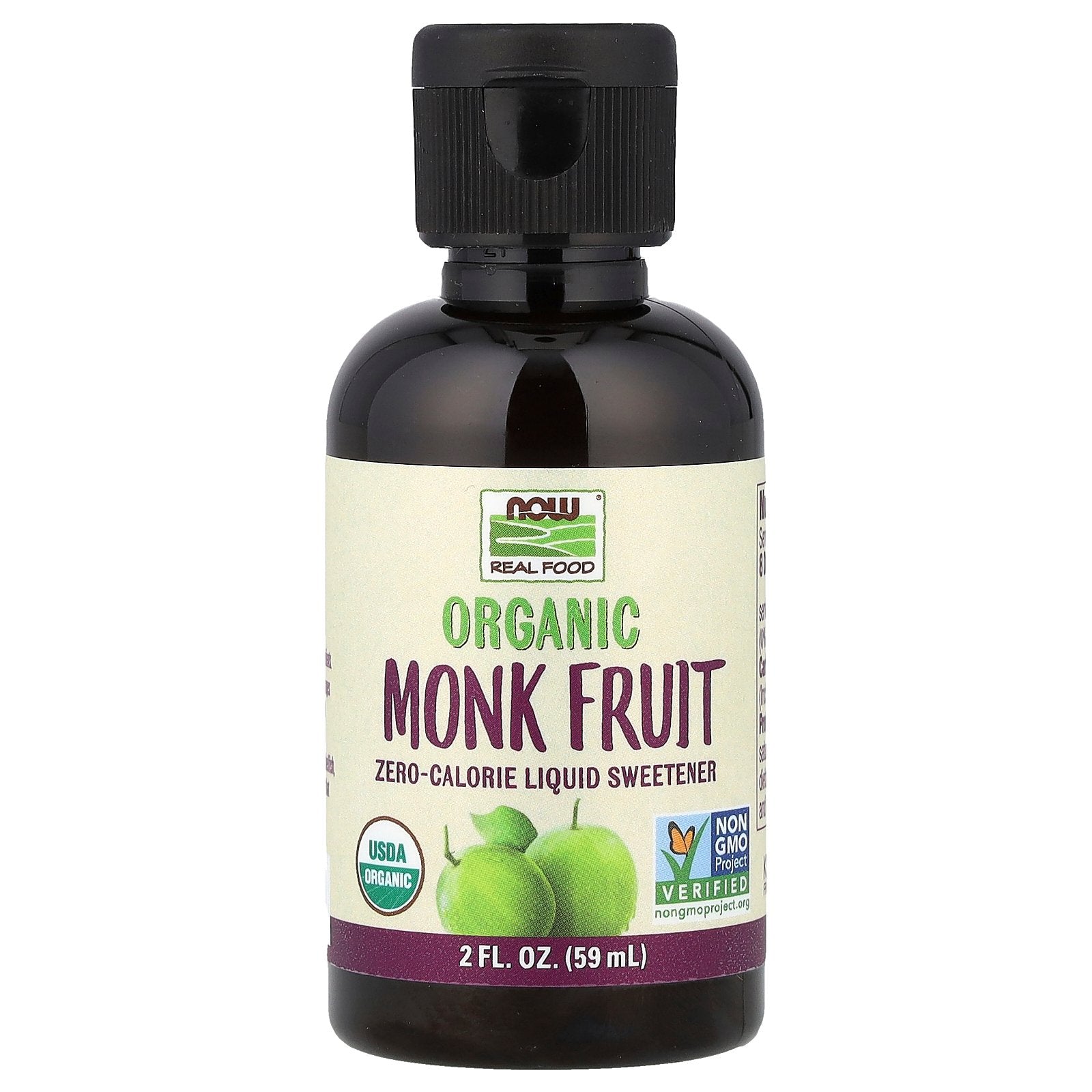 NOW Foods, Real Food, Organic Monk Fruit, Liquid Sweetener, 2 fl oz (59 ml)