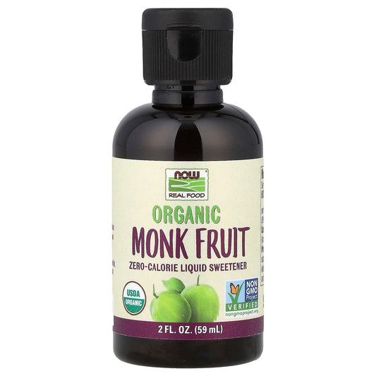 NOW Foods, Real Food, Organic Monk Fruit, Liquid Sweetener, 2 fl oz (59 ml)