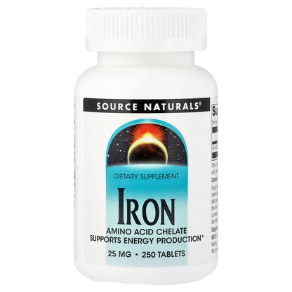 Source Naturals, Iron, 25 mg, 250 Tablets
