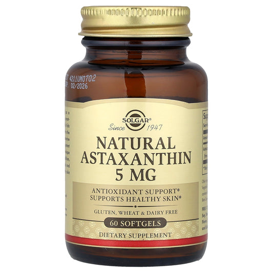 Solgar, Natural Astaxanthin, 5 mg, 60 Softgels