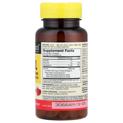 Mason Natural, No Burp Fish Oil, 90 Softgels (500 mg per Softgel)