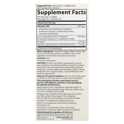 Garden of Life, Herbals, Menopause + Hair Growth, Berry, 30 Vegan Softgels