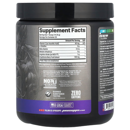 ProSupps, Hyde®, Max Pump, Pre-Workout, Blue Razz, 10.12 oz (286.9 g)