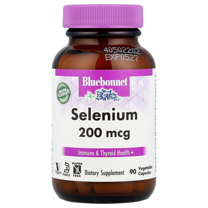 Bluebonnet Nutrition, Selenium, 200 mcg, 90 Vegetable Capsules