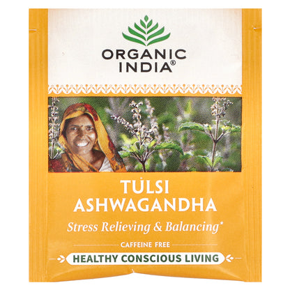 Organic India, Tulsi Tea, Ashwagandha, Caffeine Free, 18 Infusion Bags, 1.27 oz (36 g)