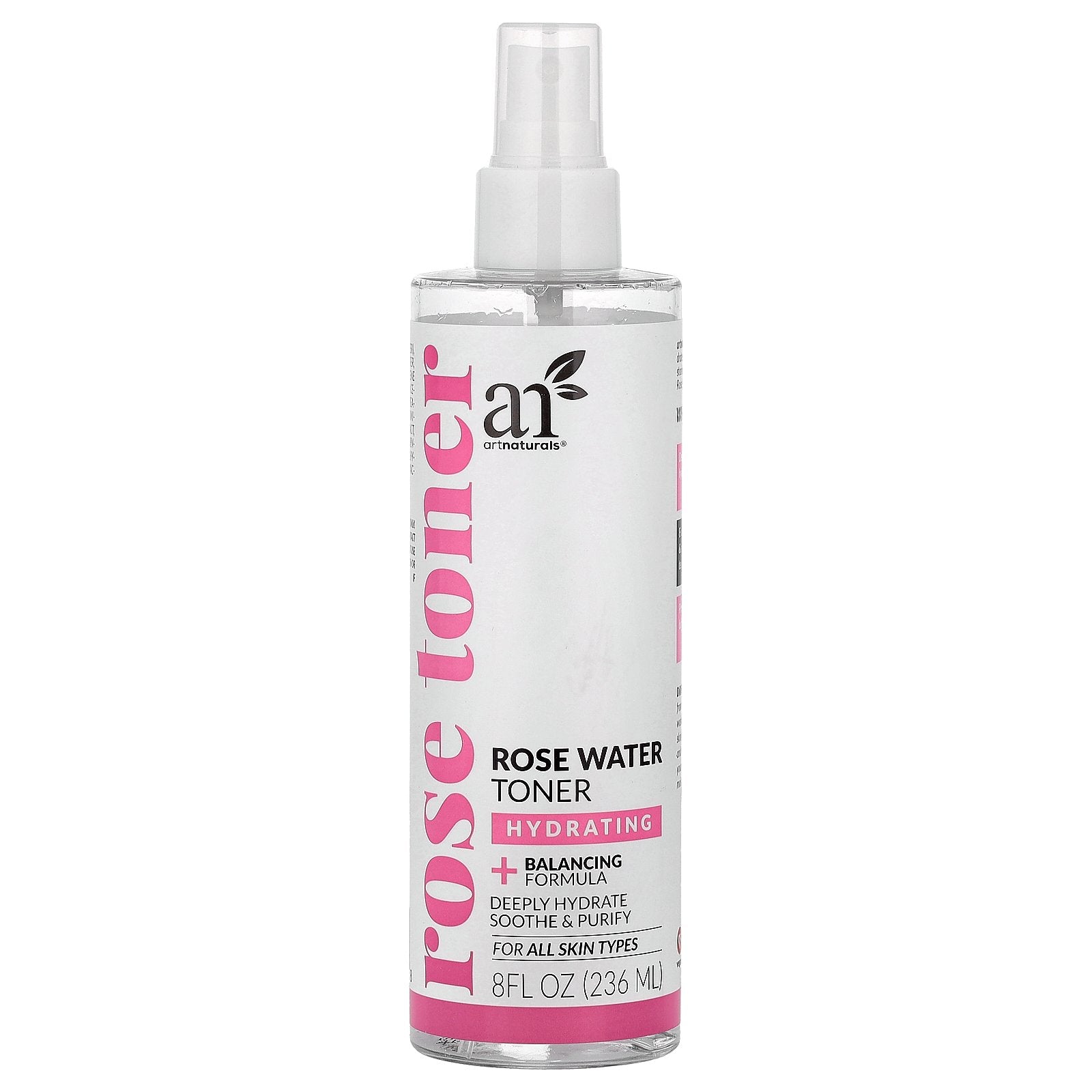 artnaturals, Rose Water Toner, For All Skin Types, 8 fl oz (236 ml)