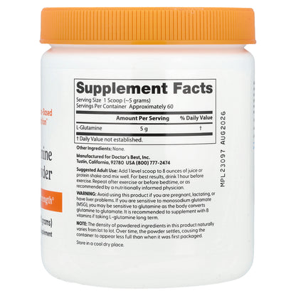 Doctor's Best, Pure L-Glutamine Powder, 10.6 oz (300 g)