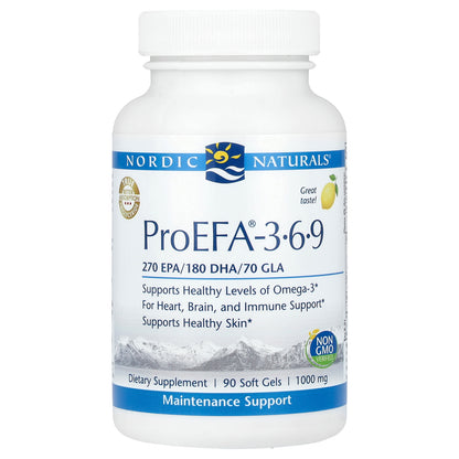 Nordic Naturals, ProEFA-3-6-9, Lemon, 1,000 mg, 90 Soft Gels