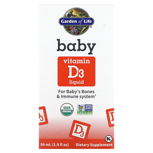 Garden of Life, Baby Vitamin D3 Liquid, 15 mcg, 1.9 fl oz ( 56 ml)