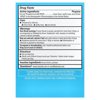 Hyland's Naturals, Cell Salt #4, Ferrum Phos 6X, 100 Quick-Dissolving Single Tablets