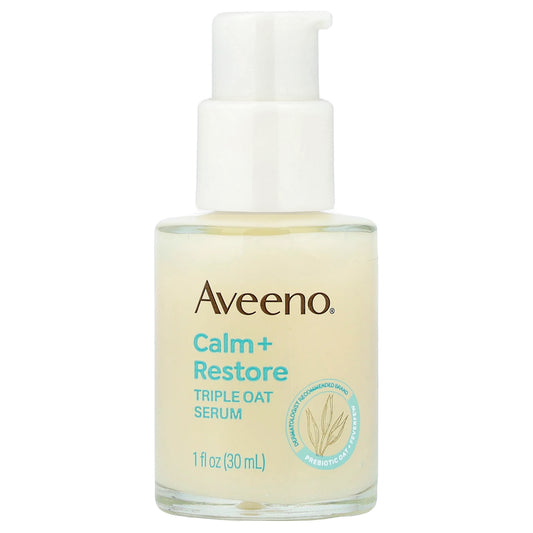Aveeno, Calm + Restore, Triple Oat Serum, Sensitive Skin, Fragrance Free, 1 fl oz (30 ml)