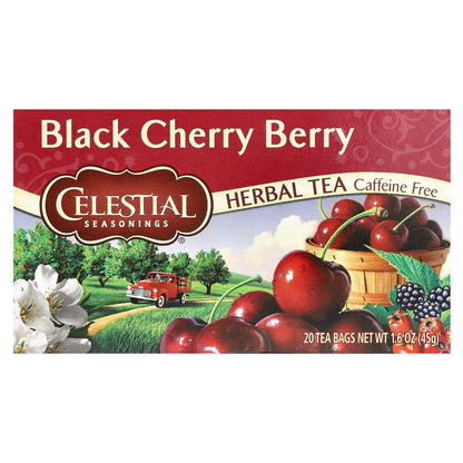 Celestial Seasonings, Herbal Tea, Black Cherry Berry, Caffeine Free, 20 Tea Bags, 1.6 oz (45 g)