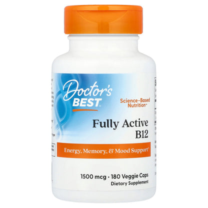 Doctor's Best, Fully Active B12, 1,500 mcg, 180 Veggie Caps