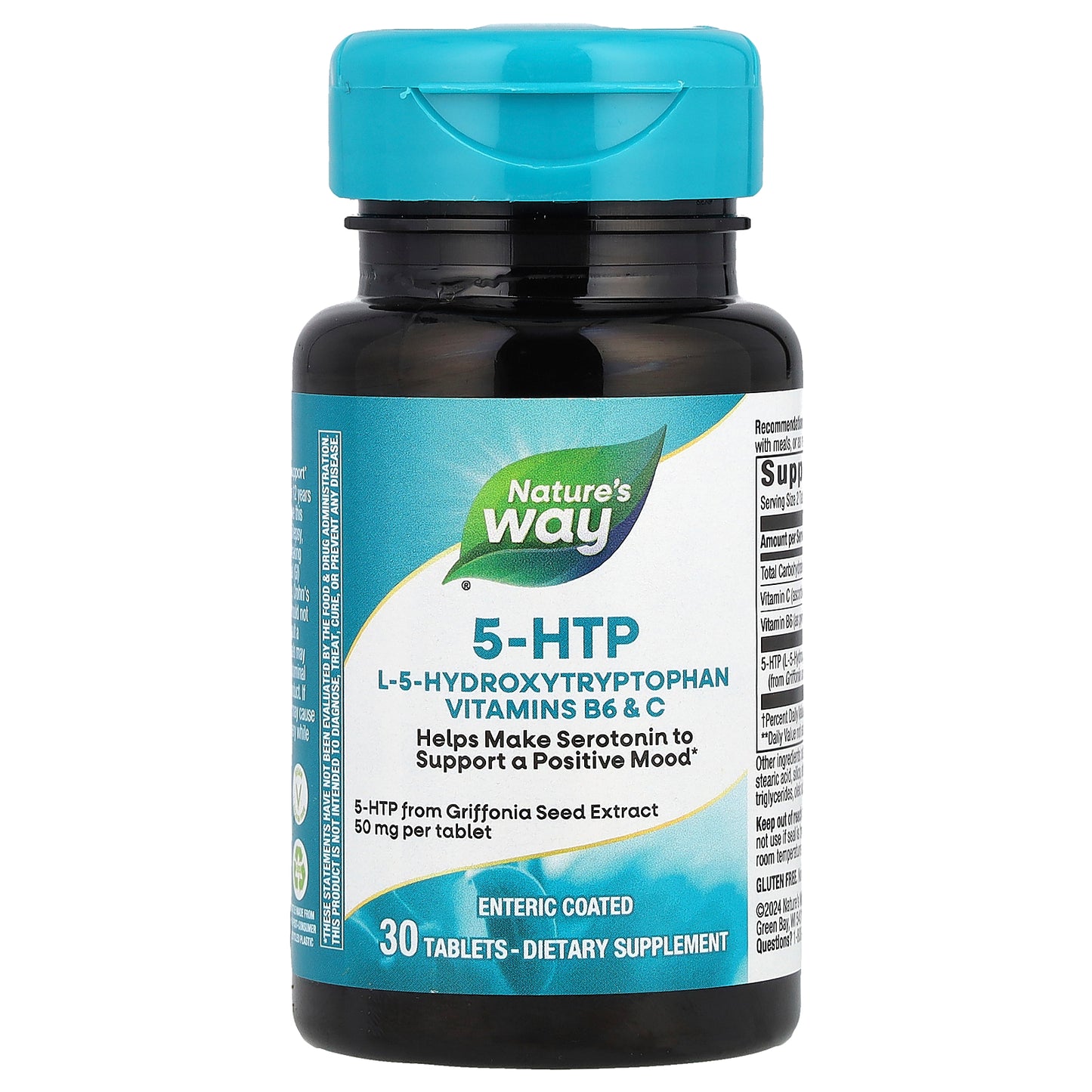 Nature's Way, 5-HTP, 100 mg, 30 Tablets (50 mg per Tablet)