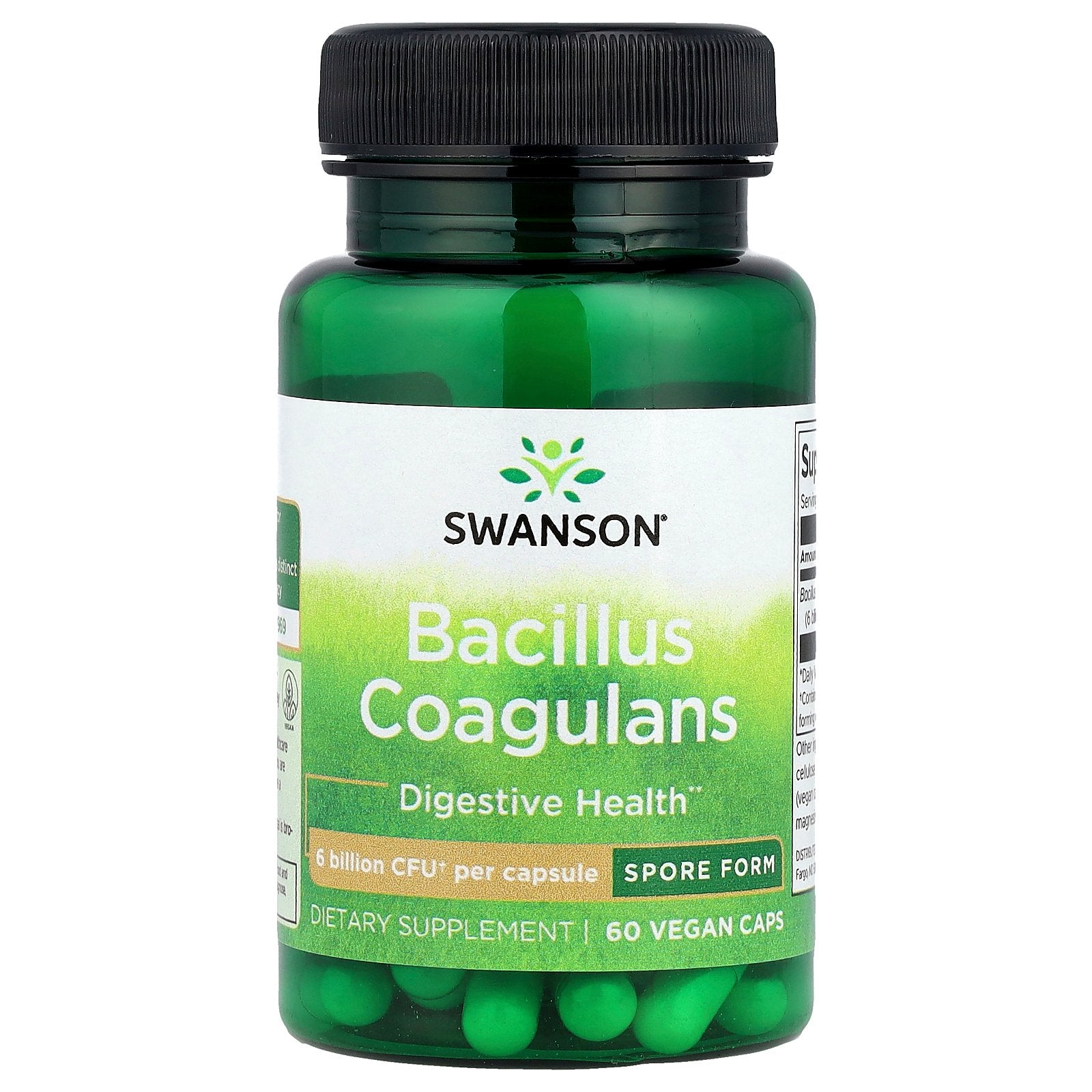 Swanson, Bacillus Coagulans, 6 Billion CFU, 60 Vegan Caps