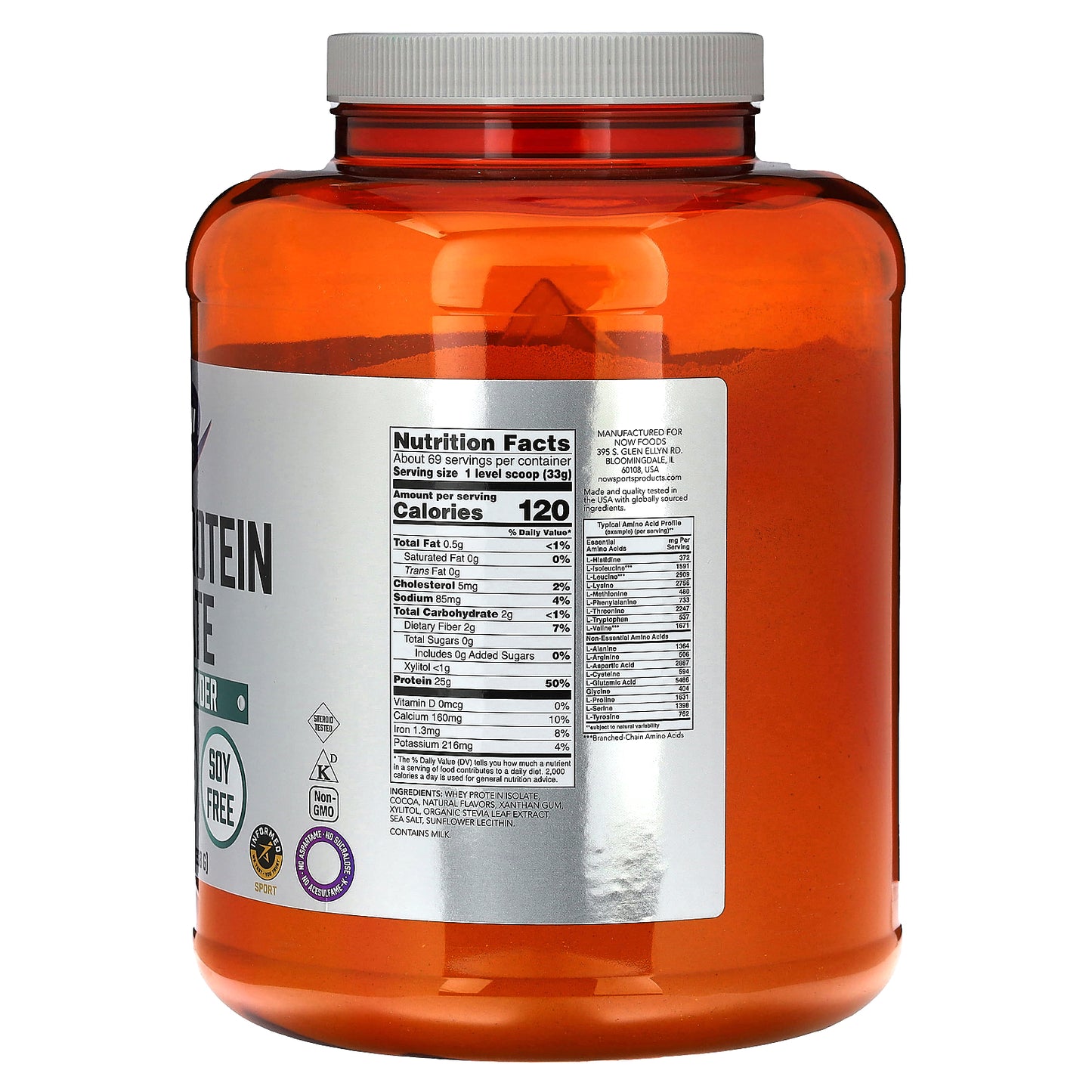 NOW Foods, Sports, Whey Protein Isolate, Creamy Chocolate, 5 lbs (2,268 g)