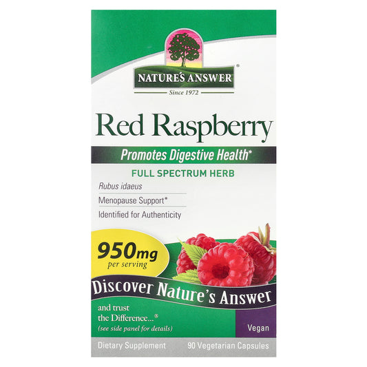 Nature's Answer, Red Raspberry, 950 mg, 90 Vegetarian Capsules (475 mg Per Capsule)