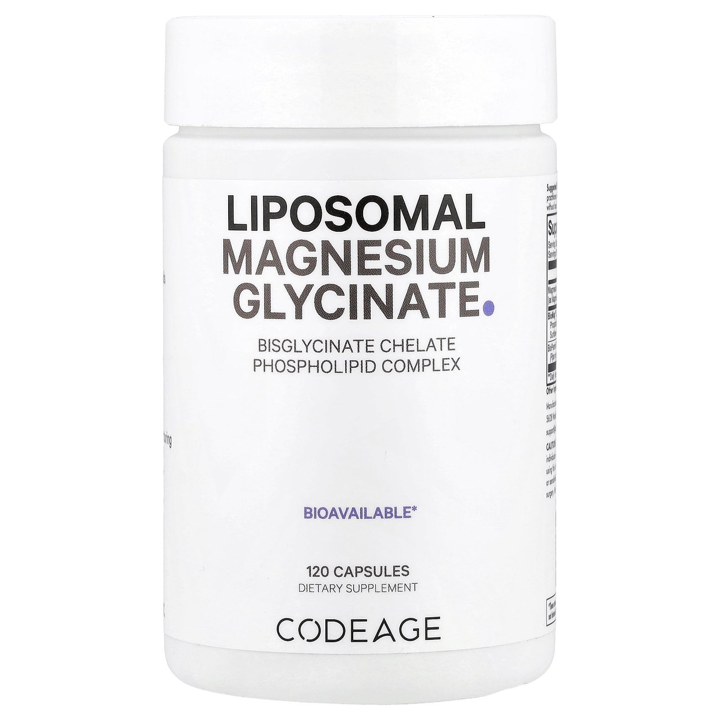 Codeage, Liposomal Magnesium Glycinate, 120 Vegetable Capsules