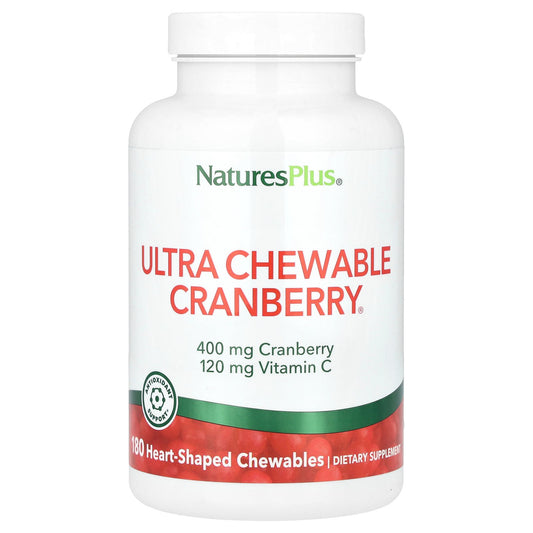 NaturesPlus, Ultra Chewable Cranberry®, 180 Heart-Shaped Chewables