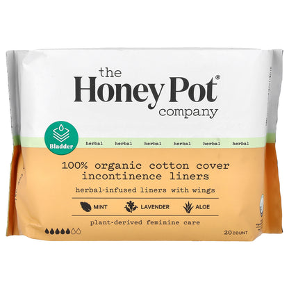 The Honey Pot Company, Herbal-Infused Liners With Wings, 20 Count