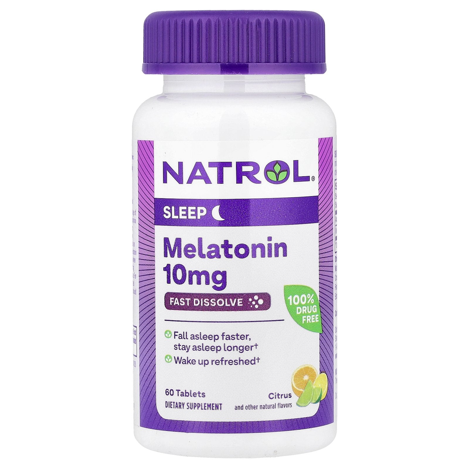Natrol, Melatonin, Fast Dissolve, Citrus, 10 mg, 60 Tablets