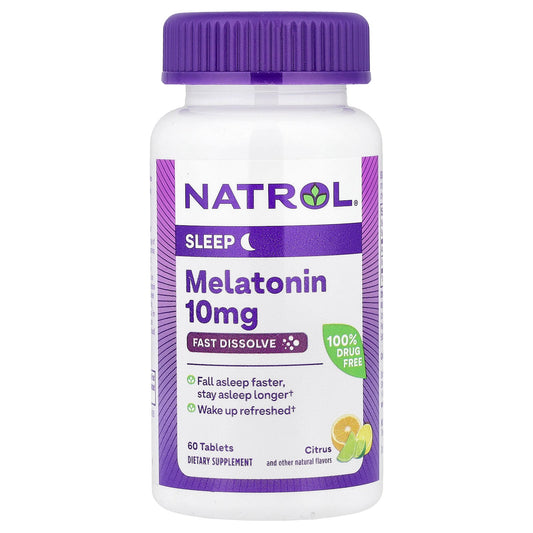 Natrol, Melatonin, Fast Dissolve, Citrus, 10 mg, 60 Tablets