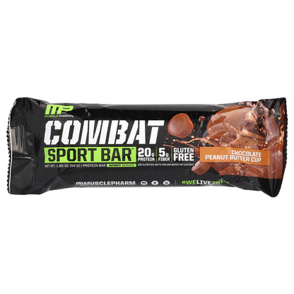 MusclePharm, Combat Sport Bar™, Chocolate Peanut Butter Cup, 12 Bars, 1.9 oz (54 g) Each