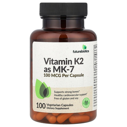 Futurebiotics, Vitamin K2 as MK-7, 100 mcg, 100 Vegetarian Capsules