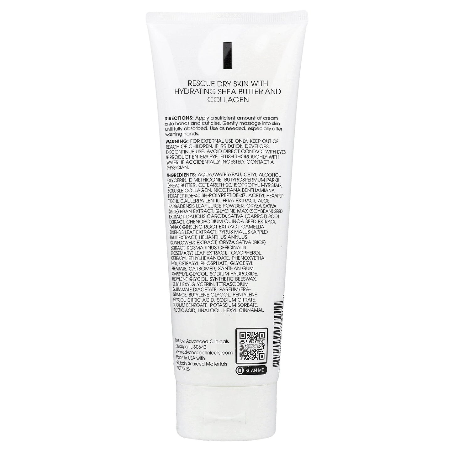 Advanced Clinicals, Collagen Hand Cream,  8 fl oz (237 ml)