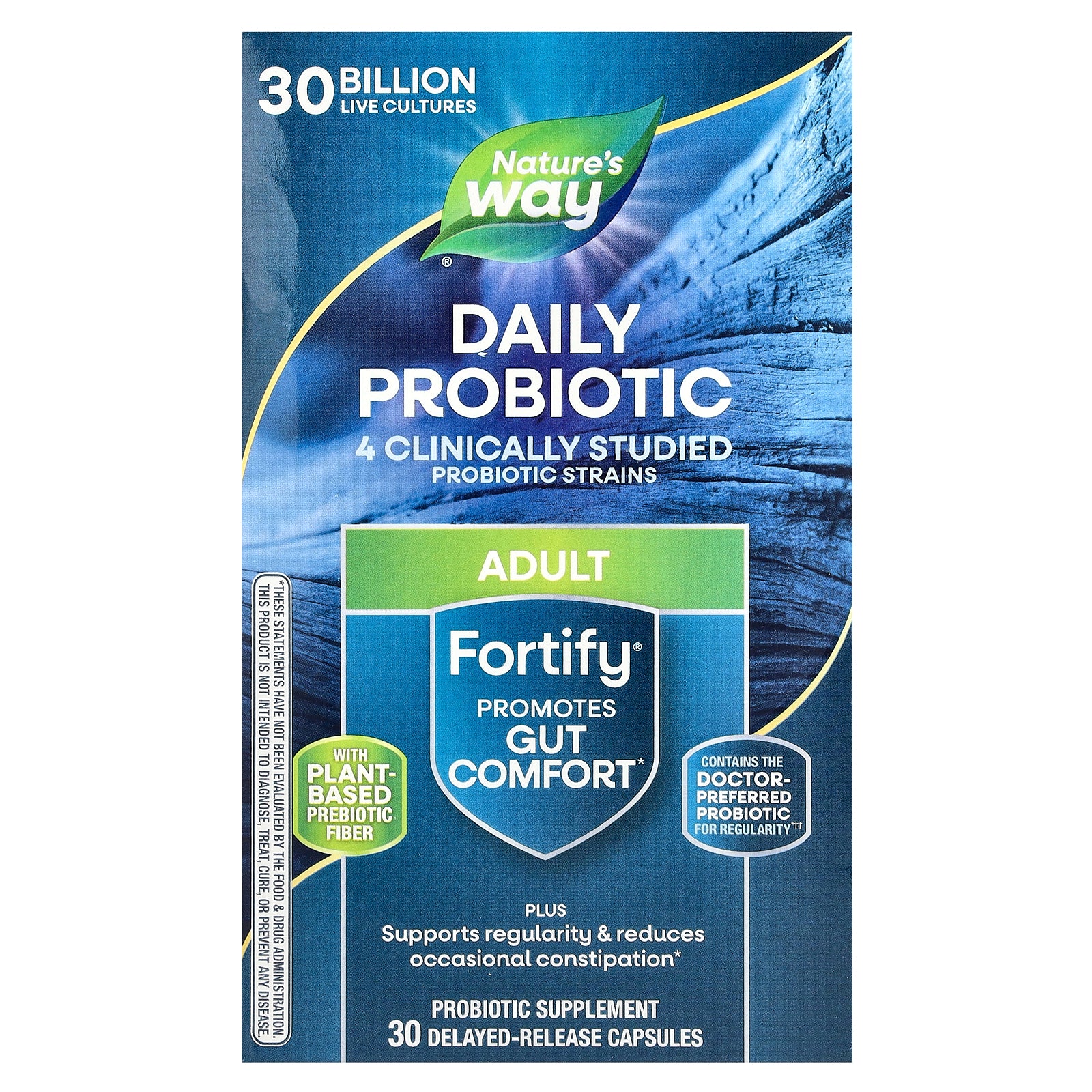 Nature's Way, Fortify, Daily Probiotic, Adult, 30 Billion CFU, 30 Delayed-Release Capsules