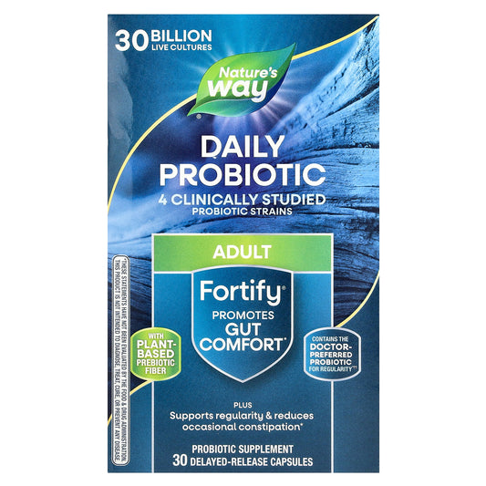 Nature's Way, Fortify, Daily Probiotic, Adult, 30 Billion CFU, 30 Delayed-Release Capsules