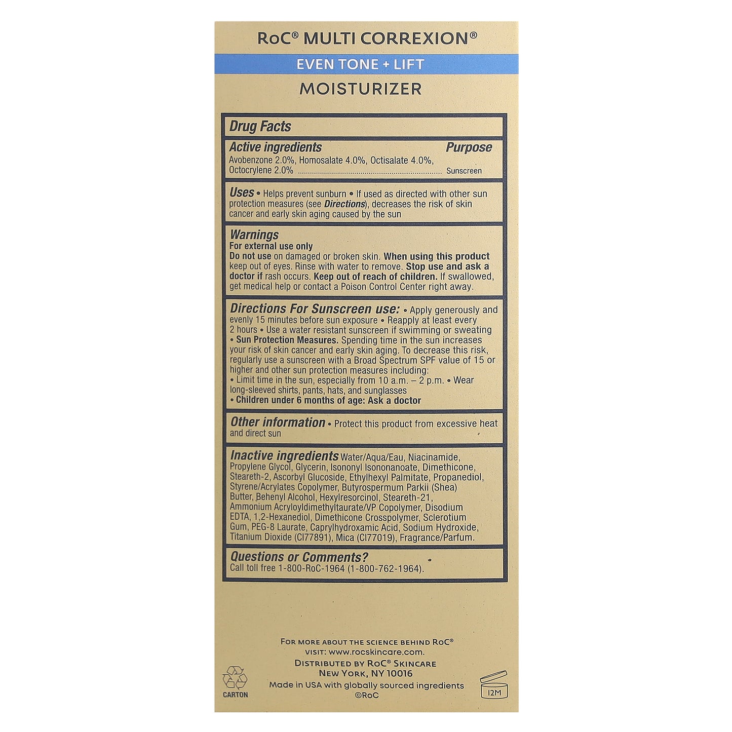 RoC, Multi Correxion®, Even Tone + Lift Moisturizer, SPF 30, 1.7 fl oz (50 ml)