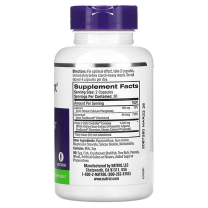 Natrol, Carb Intercept with Phase 2 Carb Controller, 1,000 mg, 60 Veggie Capsules (500 mg per Capsule)