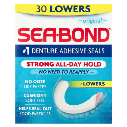 SeaBond, Denture Adhesive Seals, Original, 30 Lowers