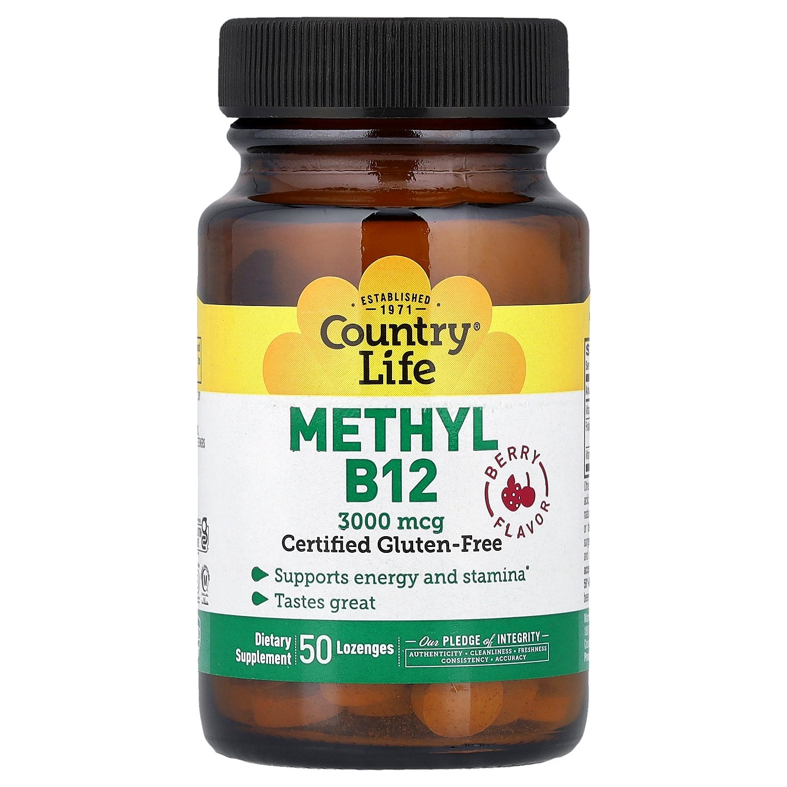 Country Life, Methyl B12, Berry, 50 Lozenges