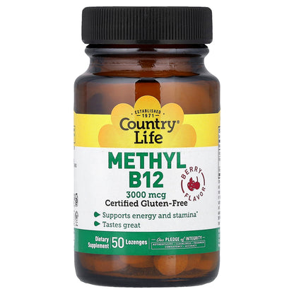Country Life, Methyl B12, Berry, 50 Lozenges