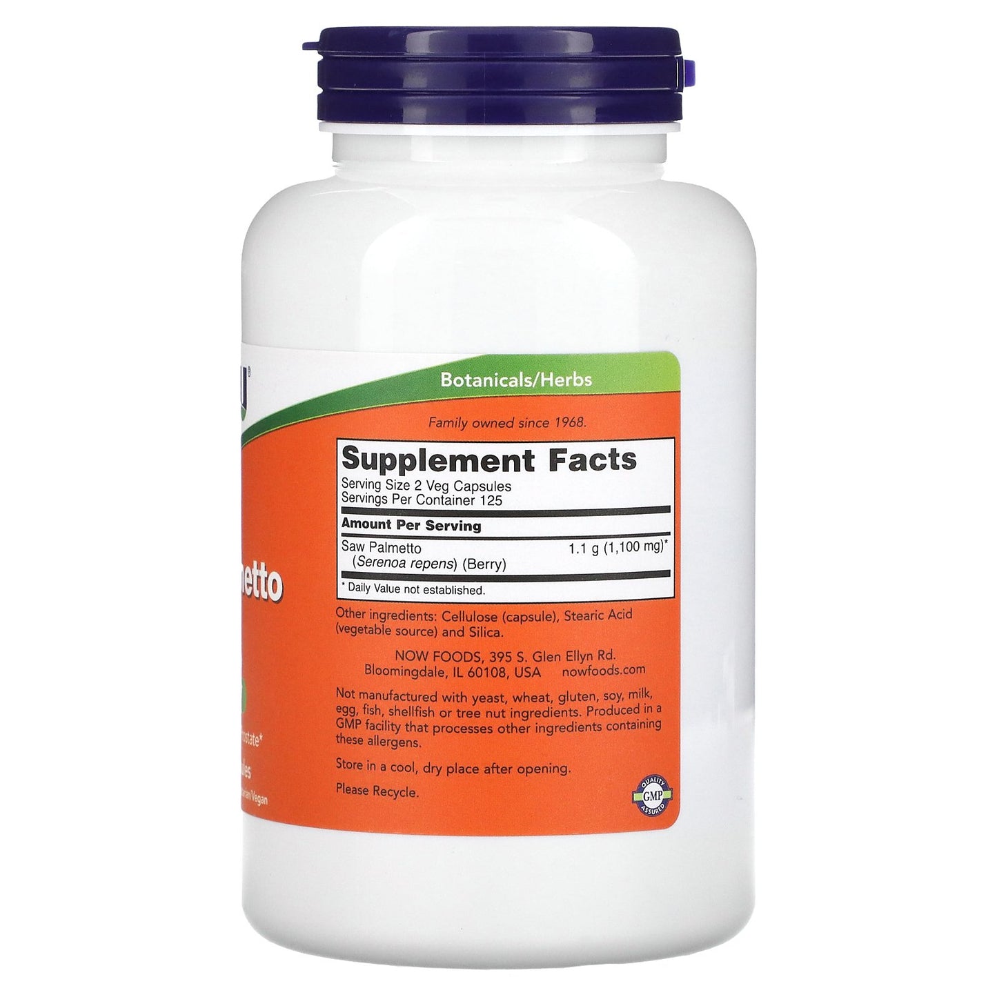 NOW Foods, Saw Palmetto Berries, 550 mg, 250 Veg Capsules