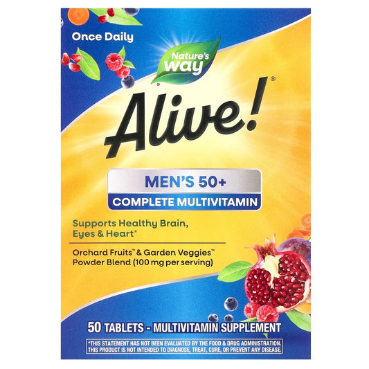 Nature's Way, Alive! Men's 50+ Complete Multivitamin, 50 Tablets