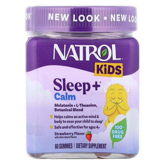 Natrol, Kids, Sleep +® Calm Gummies, Age 4+, Strawberry, 60 Gummies