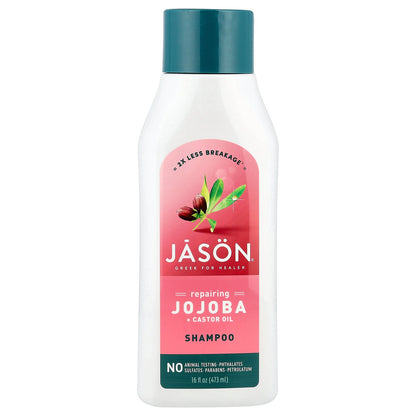 Jason Natural, Shampoo, Repairing Jojoba + Castor Oil , 16 fl oz (473 ml)