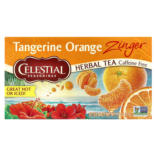 Celestial Seasonings, Herbal Tea, Tangerine Orange Zinger®, Caffeine Free, 20 Tea Bags, 1.7 oz (47 g)