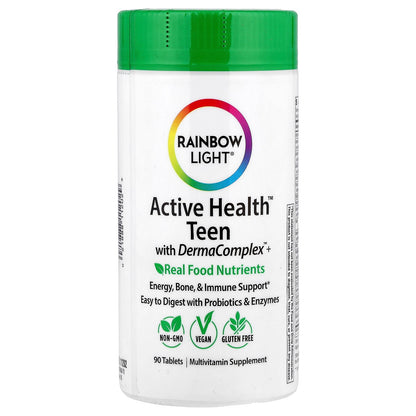 Rainbow Light, Active Health™ Teen With DermaComplex™+, 90 Tablets